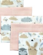 EgaKids Set 5 batistute din bumbac pentru copii 38x38 cm Pastel