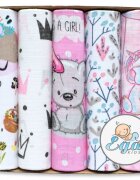 EgaKids Set 5 scutece din muselina 70x80 cm Eco Box Pink Girl