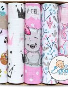 EgaKids Set 5 scutece din muselina 70x80 cm Eco Box Pink Girl