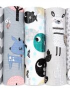 EgaKids Set 5 scutece din muselina 70x80 cm model Grey