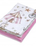 EgaKids Set 6 batistute din finet pentru copii 38x38 cm model No4 Pink Circus