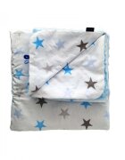 EgaKids Set Paturica si perna Minky pentru copii 580 Blue Stars 75x85 cm