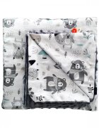 EgaKids Set Paturica si perna Minky pentru copii 580 Vulpe Gri 75x85 cm