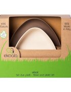 Ekoala Set 2 farfurii BIOplastic WhiteBrown
