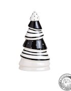 EMA Brad decorativ ceramic alb negru 16 cm