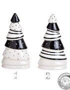 EMA Brad decorativ ceramic alb negru 16 cm