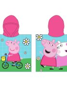 EPLUSM Poncho cu gluga Peppa Pig Bike Ride 55x110 cm EPMPP52461236