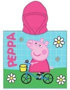 EPLUSM Poncho cu gluga Peppa Pig Bike Ride 55x110 cm EPMPP52461236