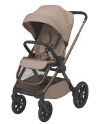 Espiro Carucior 2 in 1 pentru copii Clodi Stylish Beige 0-22 kg pliabil cu suspensii maner reglabil si spatar reglabil