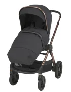 Espiro Carucior 2 in 1 pentru copii Code Negru 0-22 kg landou pliabil complet plat si carucior sport cu pliere automata