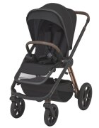Espiro Carucior 2 in 1 pentru copii Miloo 2.0 Diamond Black cu sezut reversibil suport reglabil pentru picioare bara detasabila greutate admisa 22 kg