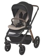 Espiro Carucior 2 in 1 pentru copii Miloo 2.0 Diamond Black cu sezut reversibil suport reglabil pentru picioare bara detasabila greutate admisa 22 kg
