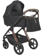 Espiro Carucior 2 in 1 pentru copii Miloo 2.0 Diamond Black cu sezut reversibil suport reglabil pentru picioare bara detasabila greutate admisa 22 kg