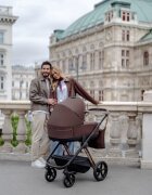 Espiro Carucior 2 in 1 pentru copii Miloo 2.0 Excellent Chocolate cu sezut reversibil suport reglabil pentru picioare bara detasabila greutate admisa 22 kg