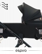 Espiro Carucior 2 in 1 pentru copii Only Stylish Black cu toate accesoriile incluse