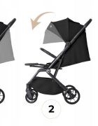Espiro Carucior pentru copii Else Black 0-22 kg pliabil cu suspensii spatar reglabil suport pentru picioare reglabil si husa pentru picioare