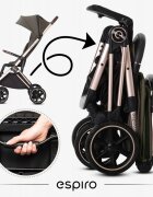 Espiro Carucior pentru copii Flame black 0-22 kg pliabil cu suspensii spatar reglabil geanta husa pentru picioare si suport pentru pahar