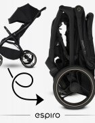 Espiro Carucior pentru copii Flow Taupe 0-22 kg cu suspensii suport reglabil pentru picioare bara de protectie pivotanta accesorii incluse