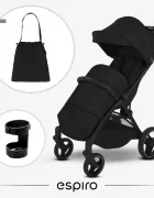 Espiro Carucior pentru copii Flow Vanilla 0-22 kg cu suspensii suport reglabil pentru picioare bara de protectie pivotanta accesorii incluse
