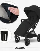 Espiro Carucior pentru copii Fuel Pro Energy taupe 0-22 kg pliabil cu suspensii spatar reglabil suport pentru pahar si husa pentru picioare