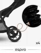 Espiro Carucior pentru copii Fuel Pro Energy taupe 0-22 kg pliabil cu suspensii spatar reglabil suport pentru pahar si husa pentru picioare