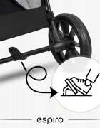 Espiro Carucior pentru copii Fuel Pro Energy taupe 0-22 kg pliabil cu suspensii spatar reglabil suport pentru pahar si husa pentru picioare