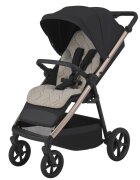 Espiro Carucior pentru copii Pearl Black 0-22 kg pliabil cu suspensii maner reglabil spatar reglabil suport pentru pahar si husa pentru picioare