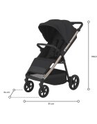 Espiro Carucior pentru copii Pearl Champagne 0-22 kg pliabil cu suspensii maner reglabil spatar reglabil suport pentru pahar si husa pentru picioare