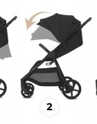Espiro Carucior pentru copii Wave Pro Black 0-22 kg pliabil cu suspensii spatar reglabil husa pentru picioare si geanta
