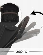 Espiro Carucior pentru copii Wave Pro Black 0-22 kg pliabil cu suspensii spatar reglabil husa pentru picioare si geanta