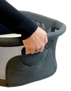 Espiro Patut pentru bebelusi Tully Gri Deschis pliabil si portabil cadru solid saltea confortabila inclusa laterale din plasa