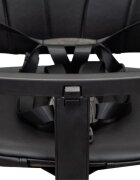 Espiro Scaun de masa pentru copii Allure Black pliabil cu centura de siguranta in 5 puncte bara de protectie ergonomica reglare sezut in 5 pozitii tava dubla detasabila si suport pentru picioare reglabil