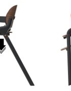 Espiro Scaun de masa pentru copii Allure Black pliabil cu centura de siguranta in 5 puncte bara de protectie ergonomica reglare sezut in 5 pozitii tava dubla detasabila si suport pentru picioare reglabil