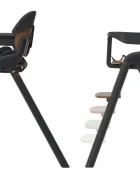 Espiro Scaun de masa pentru copii Allure Black pliabil cu centura de siguranta in 5 puncte bara de protectie ergonomica reglare sezut in 5 pozitii tava dubla detasabila si suport pentru picioare reglabil