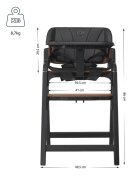 Espiro Scaun de masa pentru copii Allure Black pliabil cu centura de siguranta in 5 puncte bara de protectie ergonomica reglare sezut in 5 pozitii tava dubla detasabila si suport pentru picioare reglabil