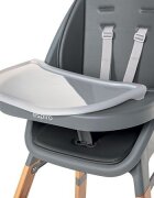 Espiro Scaun de masa pentru copii Sense gri 4 in 1 multifunctional cu suport pentru picioare reglabil pe 3 niveluri si tavita detasabila