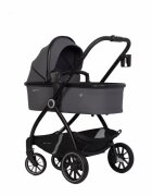 Euro-Cart Carucior 2 in 1 pentru copii Crox compus din doua piese distincte cadrul de aluminiu Roti mari Scaun reversibil capotina si husa de picioruse cu Geanta si accesorii incluse pana la 22 kg Iron