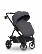 Euro-Cart Carucior 2 in 1 pentru copii Crox compus din doua piese distincte cadrul de aluminiu Roti mari Scaun reversibil capotina si husa de picioruse cu Geanta si accesorii incluse pana la 22 kg Iron