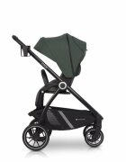 Euro-Cart Carucior 2 in 1 pentru copii Crox compus din doua piese distincte cadrul de aluminiu Roti mari Scaun reversibil capotina si husa de picioruse cu Geanta si accesorii incluse pana la 22 kg Jungle