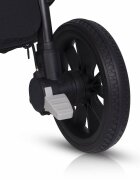 Euro-Cart Carucior cu spatar reglabil si cadru de aluminiu Corso Jungle pozitie somn roti mari suspensii pe toate cele patru roti suport picioruse accesorii incluse