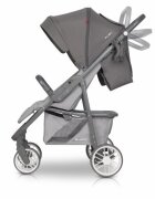 Euro-Cart Carucior nou nascut Flex omologat pana la 22 kg Anthracite cu spatar reglabil in 3 pozitii cadru din aluminiu roti cu suspensii si accesorii incluse
