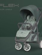 Euro-Cart Carucior nou nascut Flex omologat pana la 22kg Jungle cu spatar reglabil in 3 pozitii cadru din aluminiu roti cu suspensii si accesorii incluse