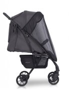 Euro-Cart Carucior pentru copii Volt Pro omologat pana la 22 kg Iron Black Edition ultracompact pliabil cu o singura mana spatar reglabil in 3 pozitii roti cu suspensie
