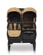 Euro-Cart Carucior pentru gemeni 2 in 1 Euro Cart Doblo Camel cu Landouri pliabil cu suspensii spatar reglabil copertina reglabila si accesorii incluse greutate maxim admisa 22 kg