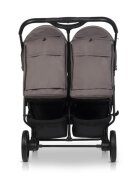 Euro-Cart Carucior pentru gemeni 2 in 1 Euro Cart Doblo Taupe cu Landouri pliabil cu suspensii spatar reglabil copertina reglabila si accesorii incluse greutate maxim admisa 22 kg