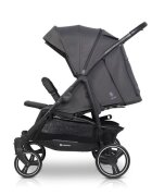 Euro-Cart Carucior pentru gemeni Euro Cart Doblo cu Spatar si Suport pentru picioare reglabile individual copertina reglabila husa calduroasa pentru picioare frana actionata prin pedala de la nastere pana la 22 kg Iron