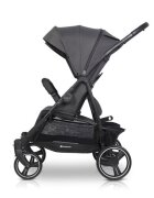 Euro-Cart Carucior pentru gemeni Euro Cart Doblo cu Spatar si Suport pentru picioare reglabile individual copertina reglabila husa calduroasa pentru picioare frana actionata prin pedala de la nastere pana la 22 kg Iron