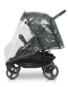 Euro-Cart Carucior pentru gemeni Euro Cart Doblo cu Spatar si Suport pentru picioare reglabile individual copertina reglabila husa calduroasa pentru picioare frana actionata prin pedala de la nastere pana la 22 kg Jungle