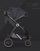 Euro-Cart Carucior pentru nou-nascut Corso cu cadru din aluminiu Coal