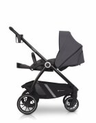 Euro-Cart Carucior pentru nou nascut Crox cu cadrul de aluminiu pliere compacta scaun reversibil cu 3 nivele de ajustare a spatarului capotina si husa de picioruse roti cu suspensii pana la 22 kg Iron